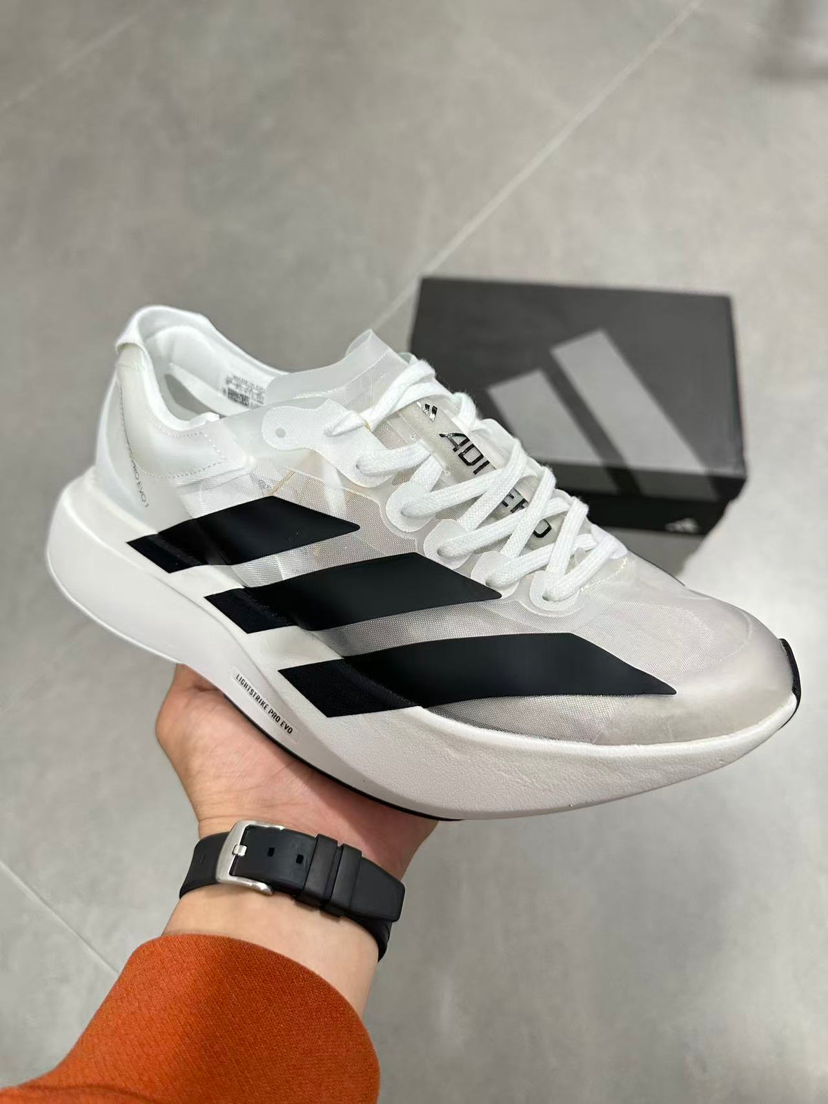 adidas Lightstrike Pro EVO White Black Running Shoes
