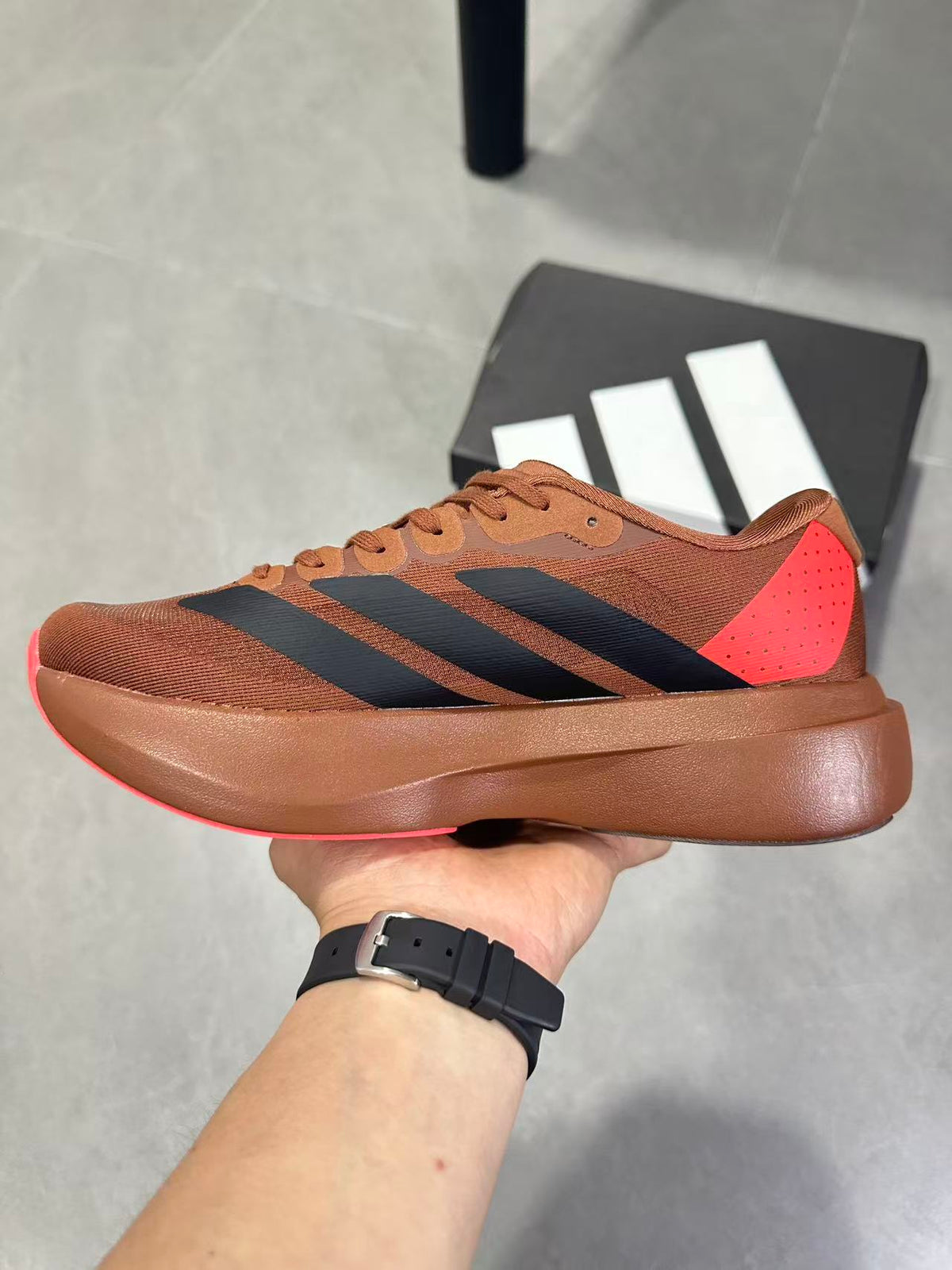 Adizero Lightstrike Pro Running Shoes, Brown and Black KJ8809
