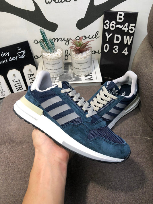 Adidas ZX 500 Retro Sneakers in Navy and Gray YDW034