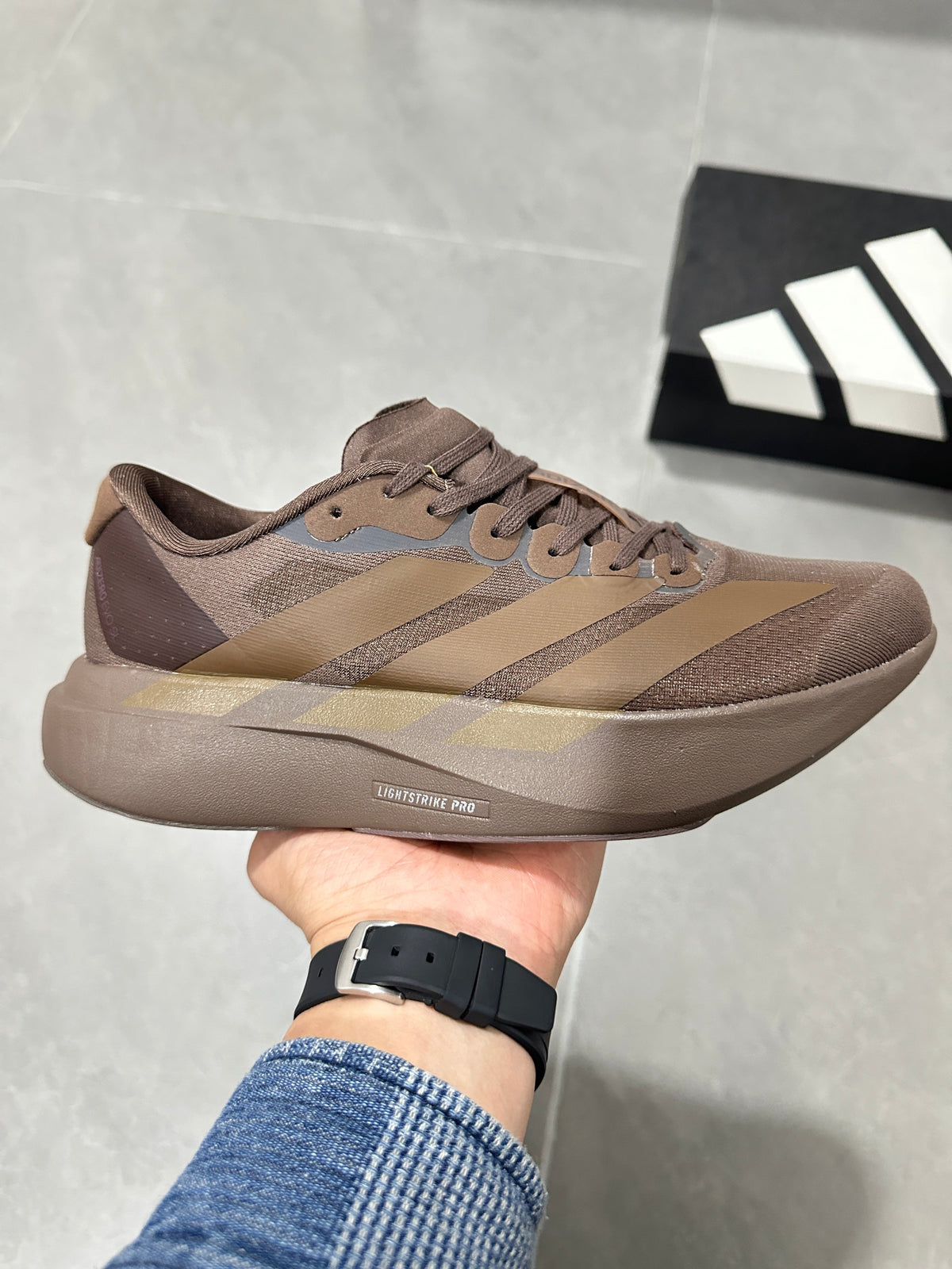 Adidas Lightstrike Pro Running Shoes in Brown and Tan