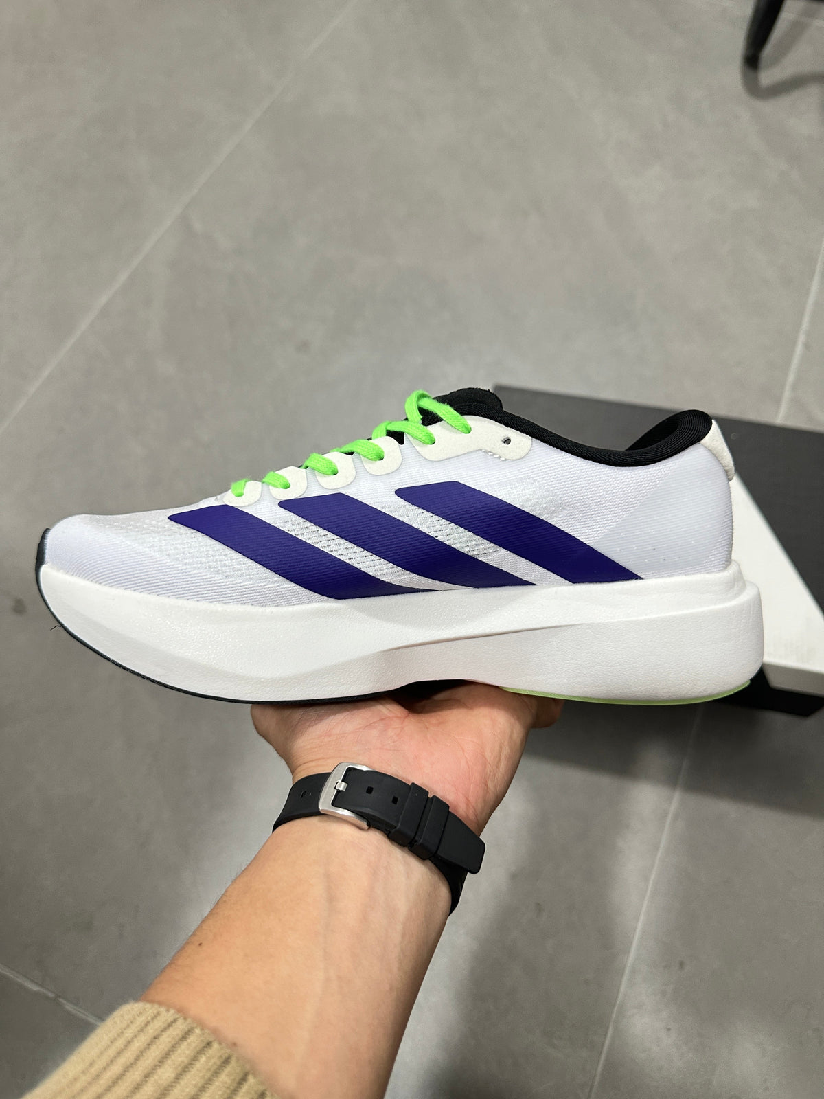 Adizero Lightstrike Pro Running Shoes White Purple Green
