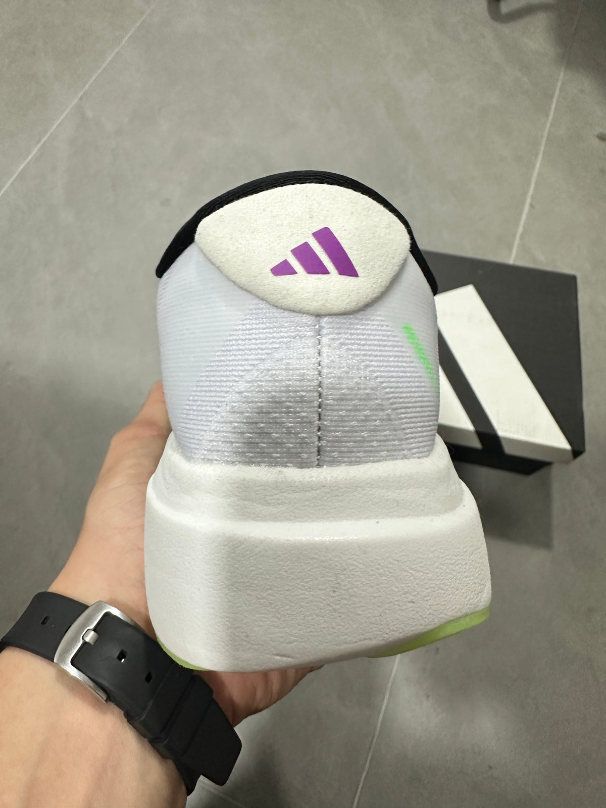 Adizero Lightstrike Pro Running Shoes White Purple Green