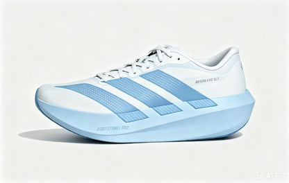 Adidas Adizero Evo SL White and Light Blue Running Shoes