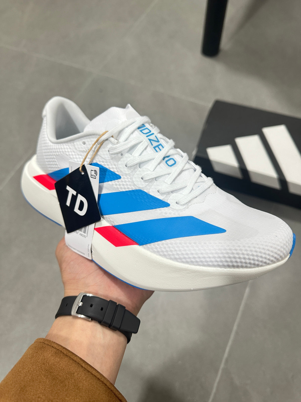 Adidas Lightstrike Pro Running Shoes White Blue Red KJ3596