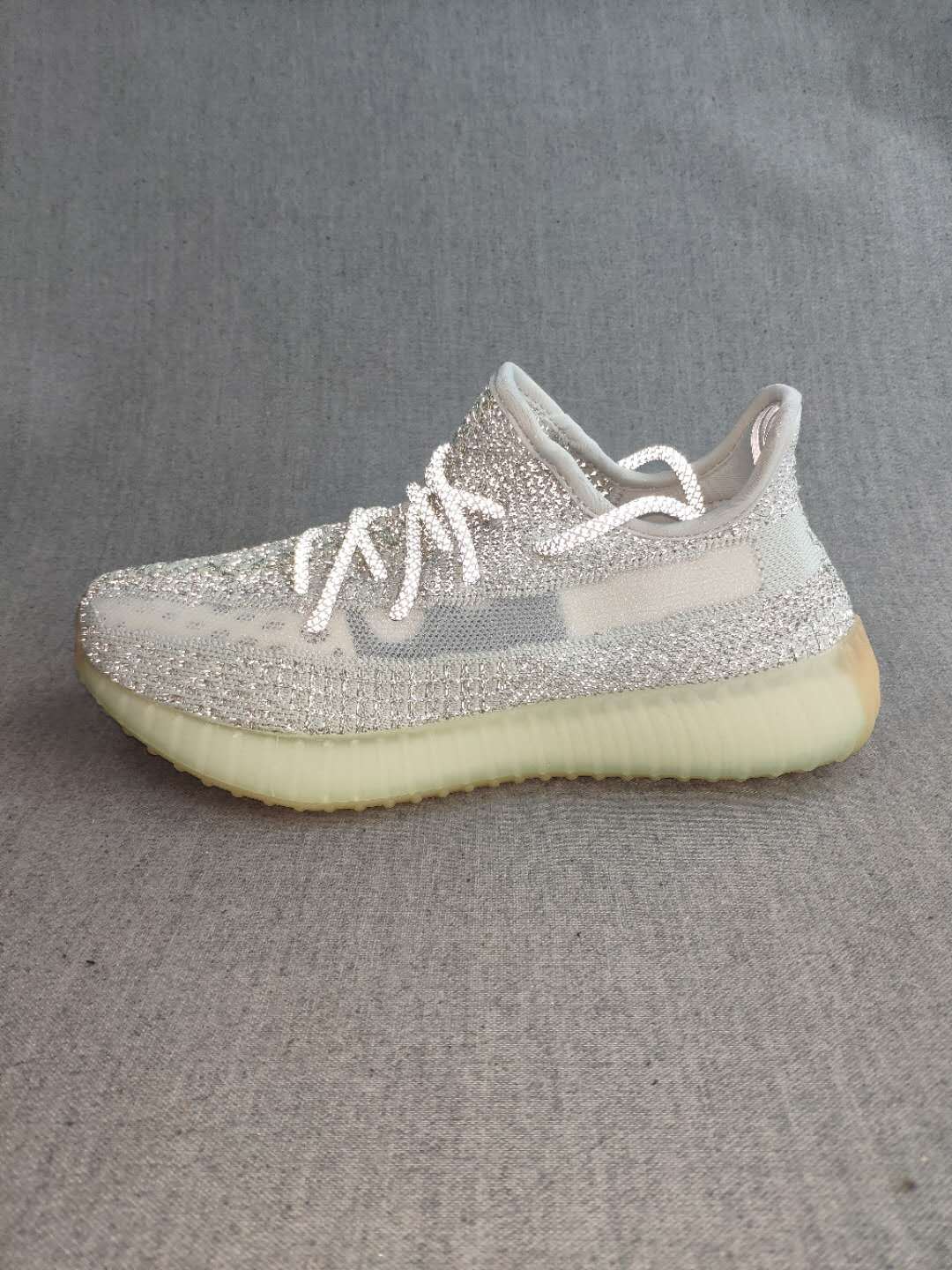 Adidas Yeezy Boost 350 V2 Knit Sneakers in Gray and Cream