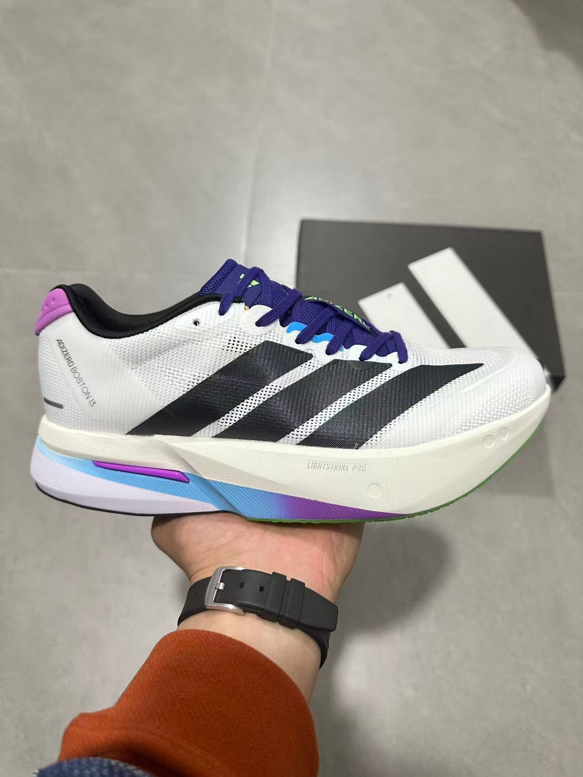 Adidas Adizero Lightstrike Pro Running Shoes White Purple