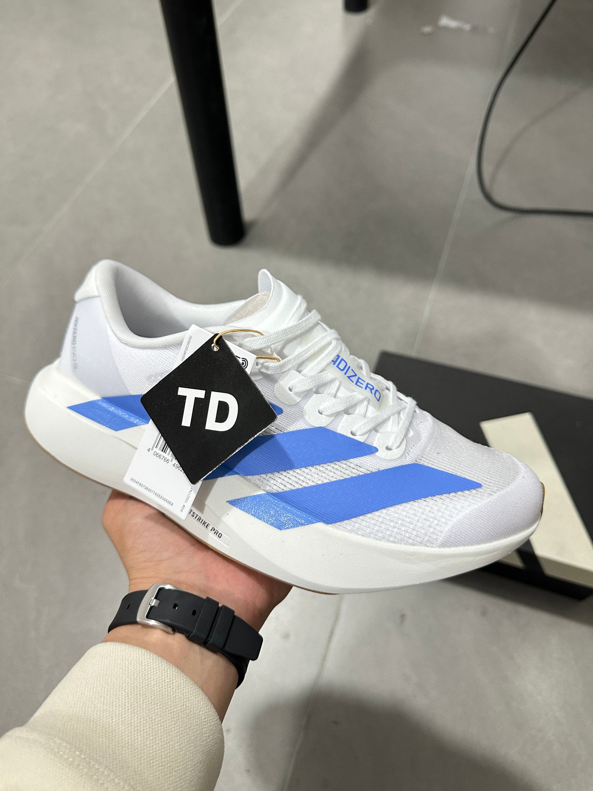 Adidas Lightstrike Pro Running Shoes White Blue JS4454