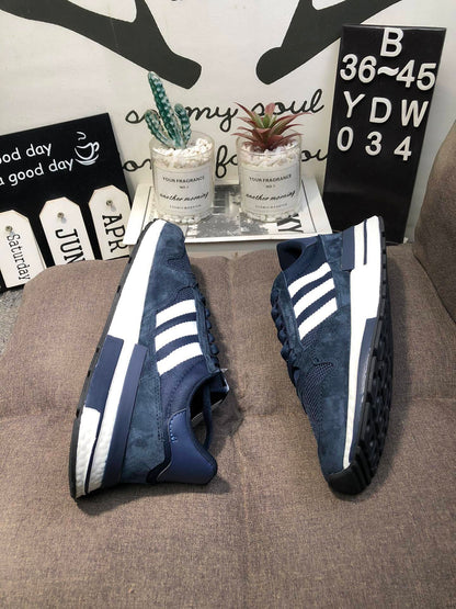 Adidas ZX 500 Navy and White Retro Sneakers YDW034