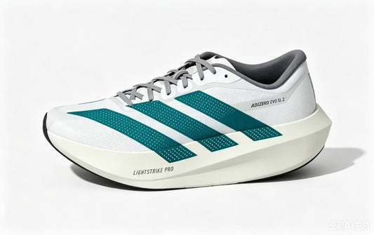 Adizero EVO SL 2 White Grey Green Running Shoes