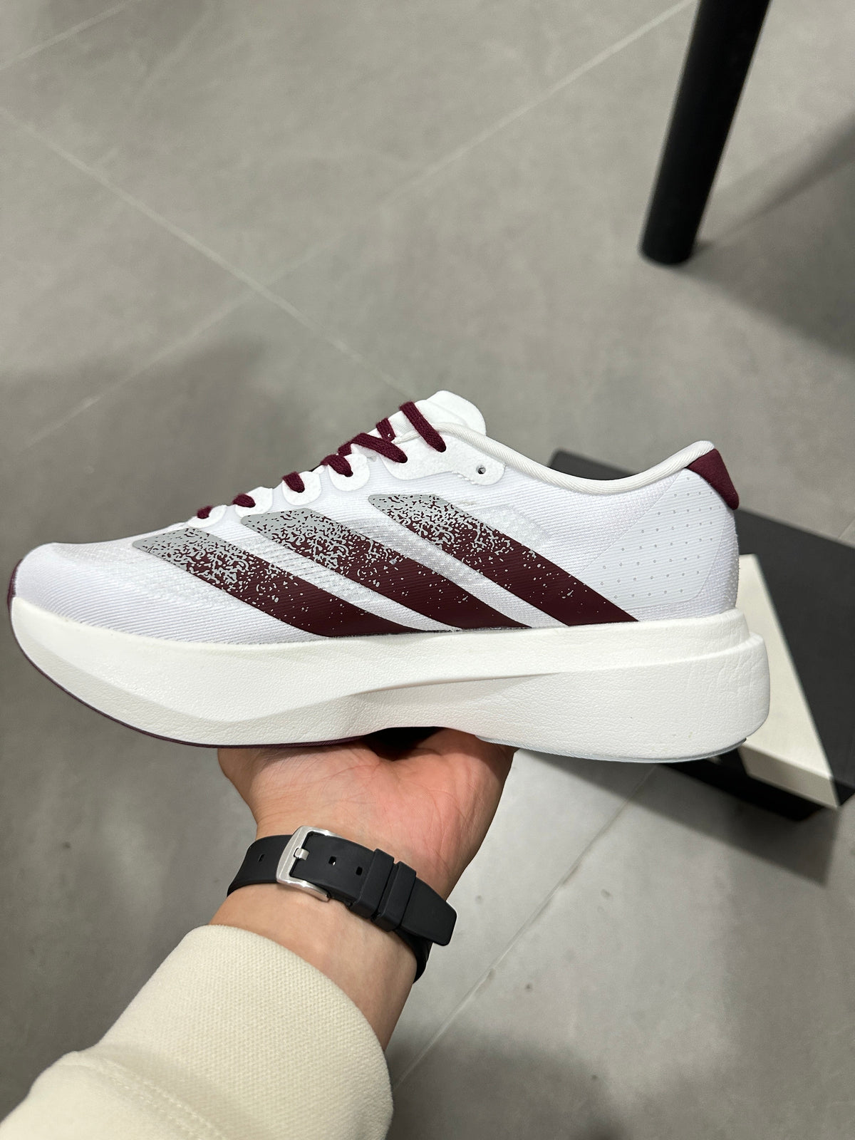 Adidas Lightstrike Pro Running Shoes White Burgundy JQ4566