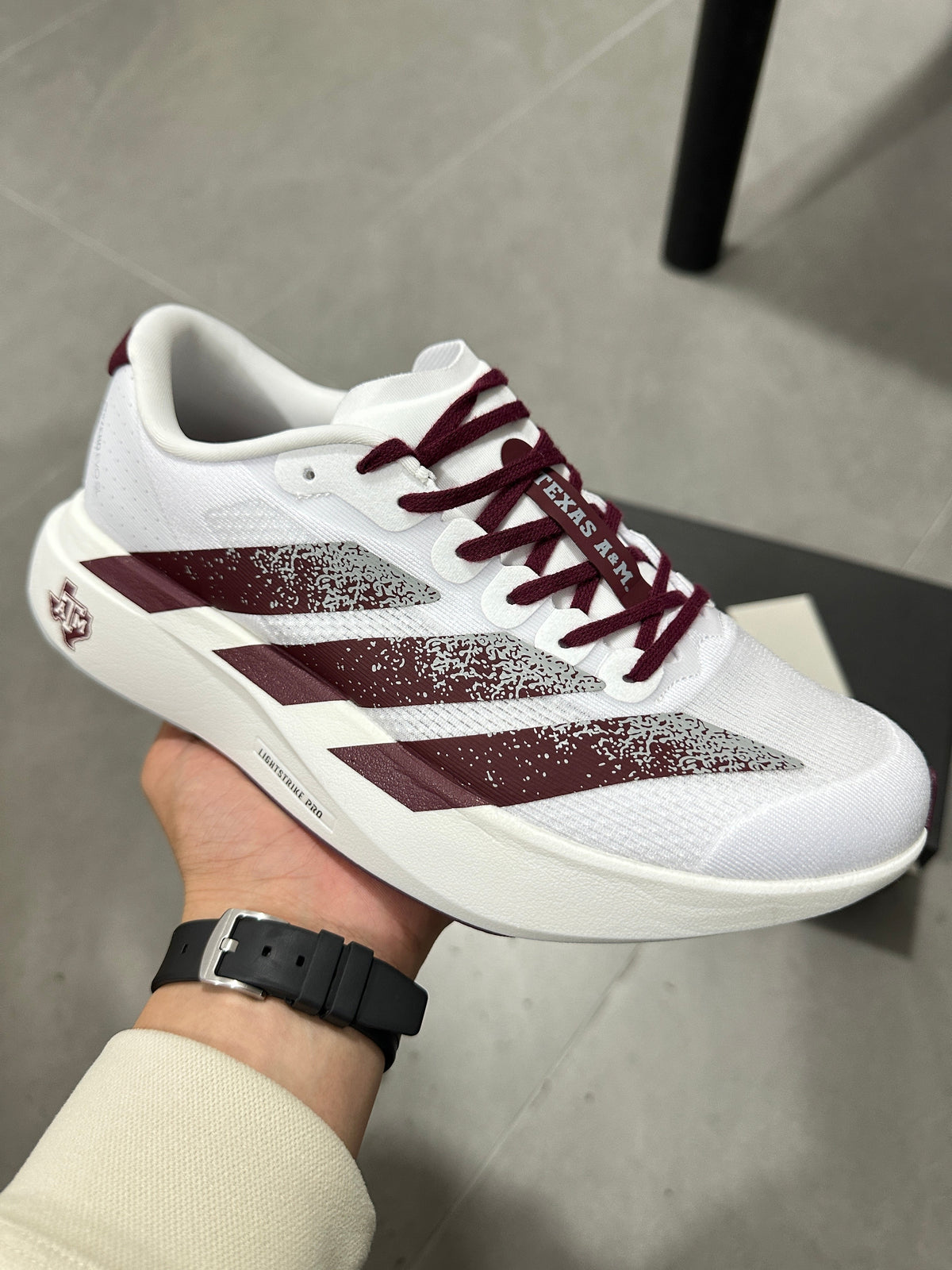 Adidas Lightstrike Pro Running Shoes White Burgundy JQ4566