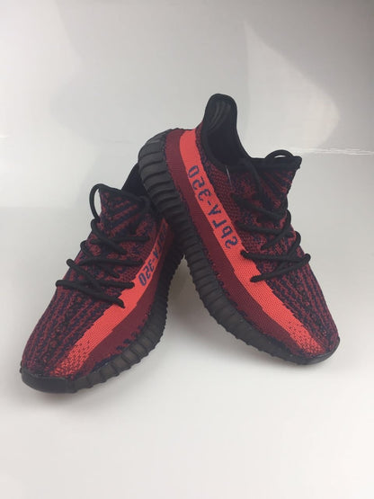 Adidas Yeezy Boost 350 V2 Black and Burgundy Sneakers