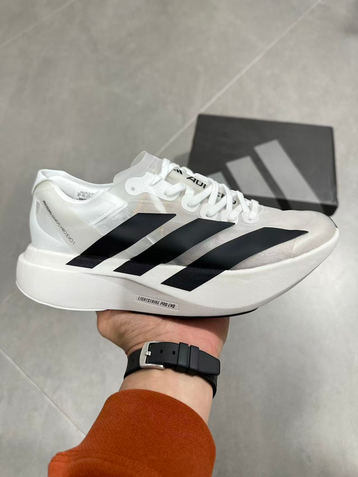 adidas Lightstrike Pro EVO White Black Running Shoes