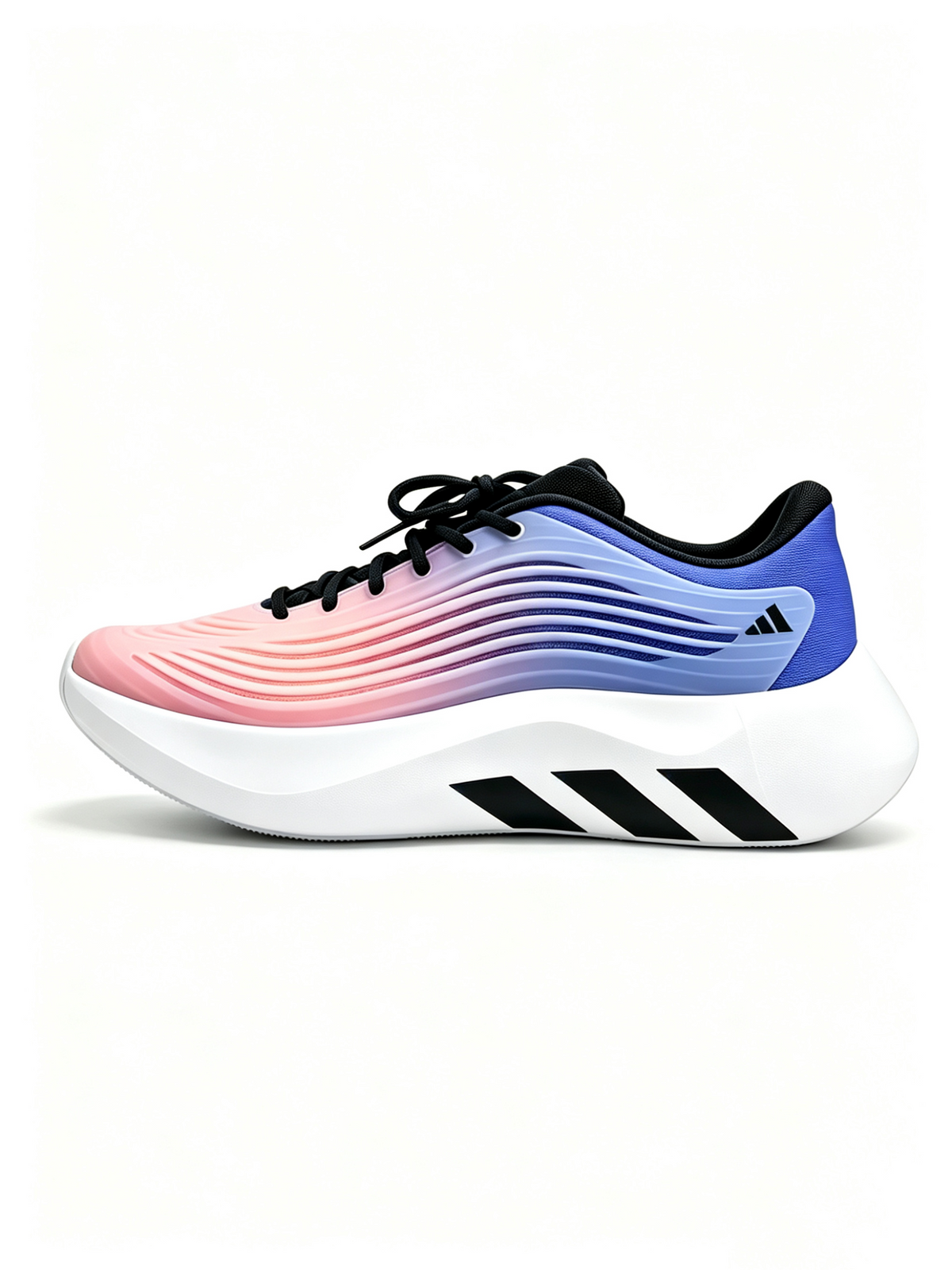 Adidas Three-Stripe Gradient Sneakers in Pink, Blue and Black