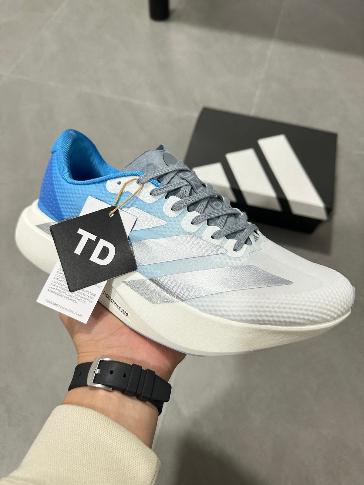 adidas Adizero EVO SL White Blue Running Shoes JR2027