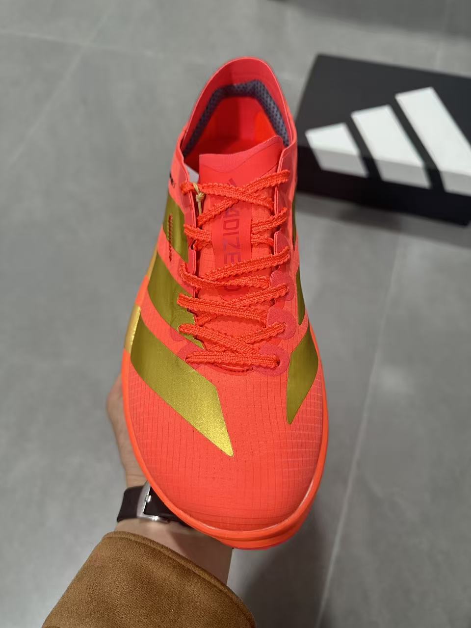 Adidas Adizero Adios Pro 5 Running Shoes, Red and Lime
