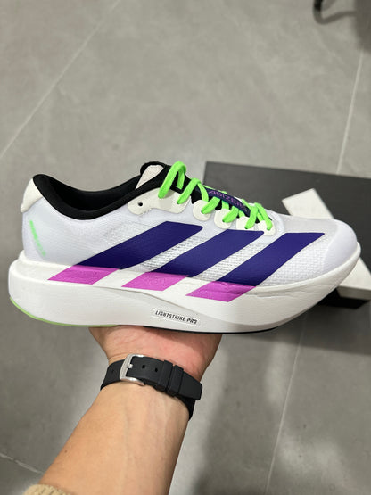 Adizero Lightstrike Pro Running Shoes White Purple Green