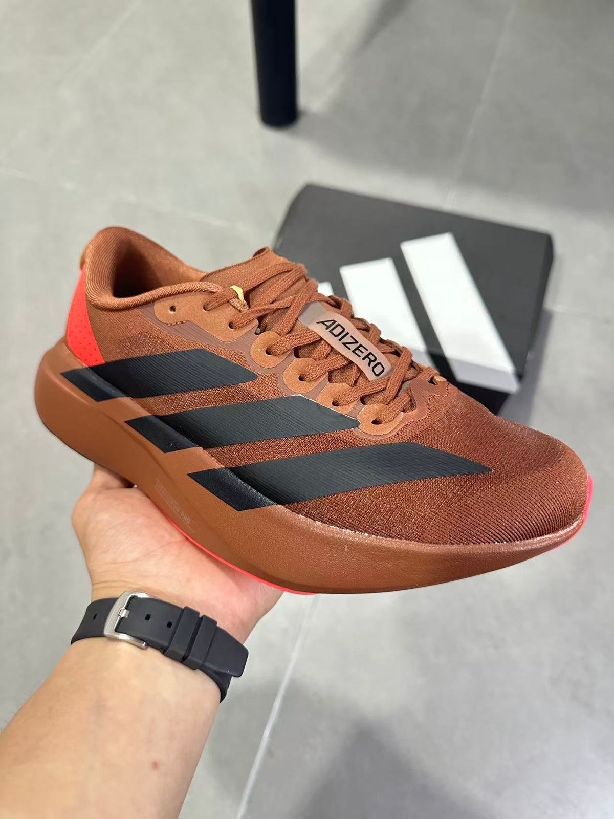 Adizero Lightstrike Pro Running Shoes, Brown and Black KJ8809