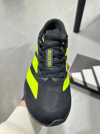 Adidas Adizero Running Shoes Black and Volt Green JS3420