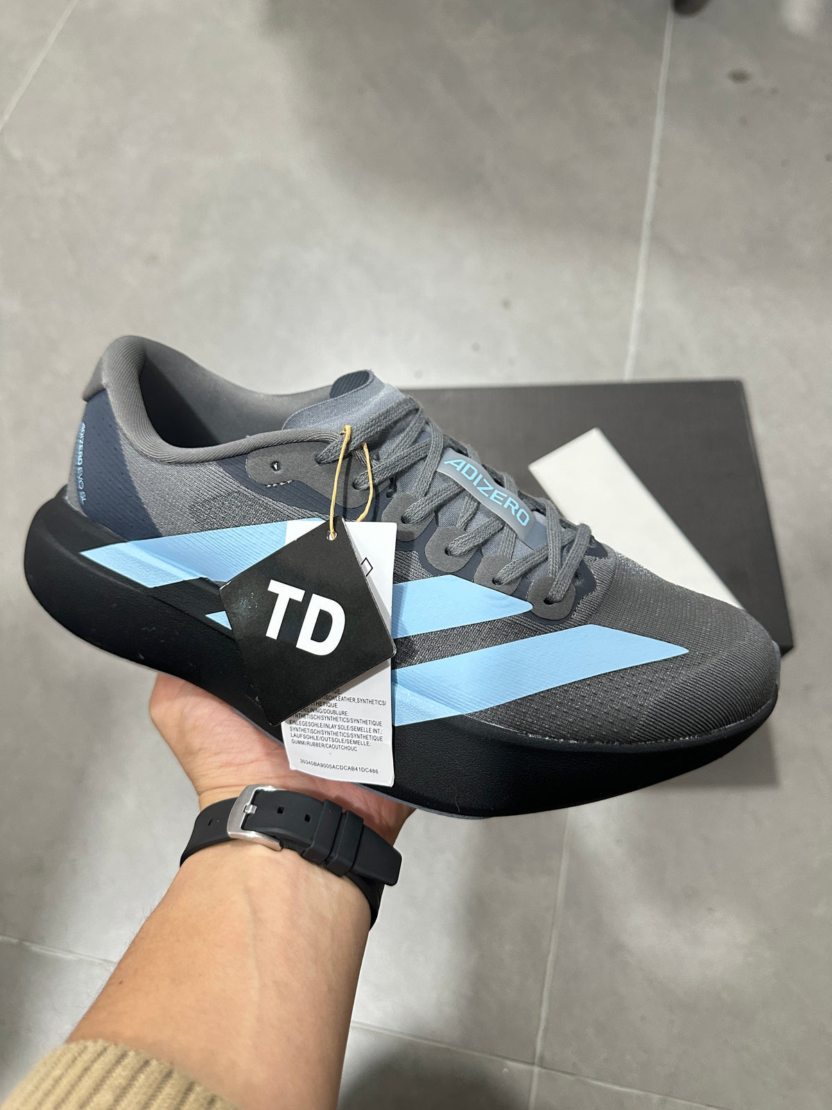 Adizero Lightstrike Pro Running Shoes in Grey and Blue