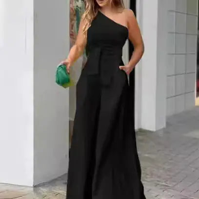 2026 Summer Women's Irregular One-Shoulder Jumpsuit