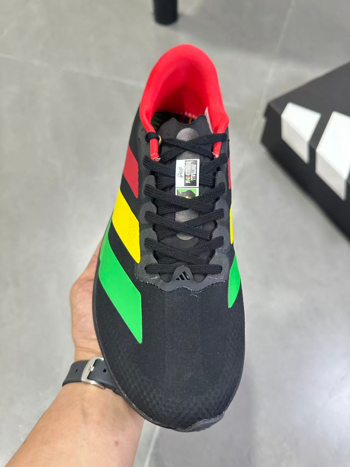 Adidas Lightstrike Pro Running Shoes, Black Green Yellow Red KJ6160