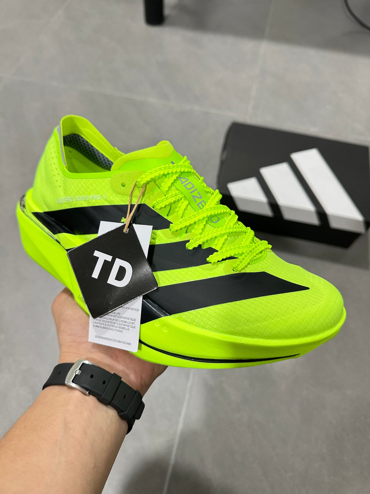 Adidas Lightstrike Pro Running Shoes in Neon Yellow and Black KI8297