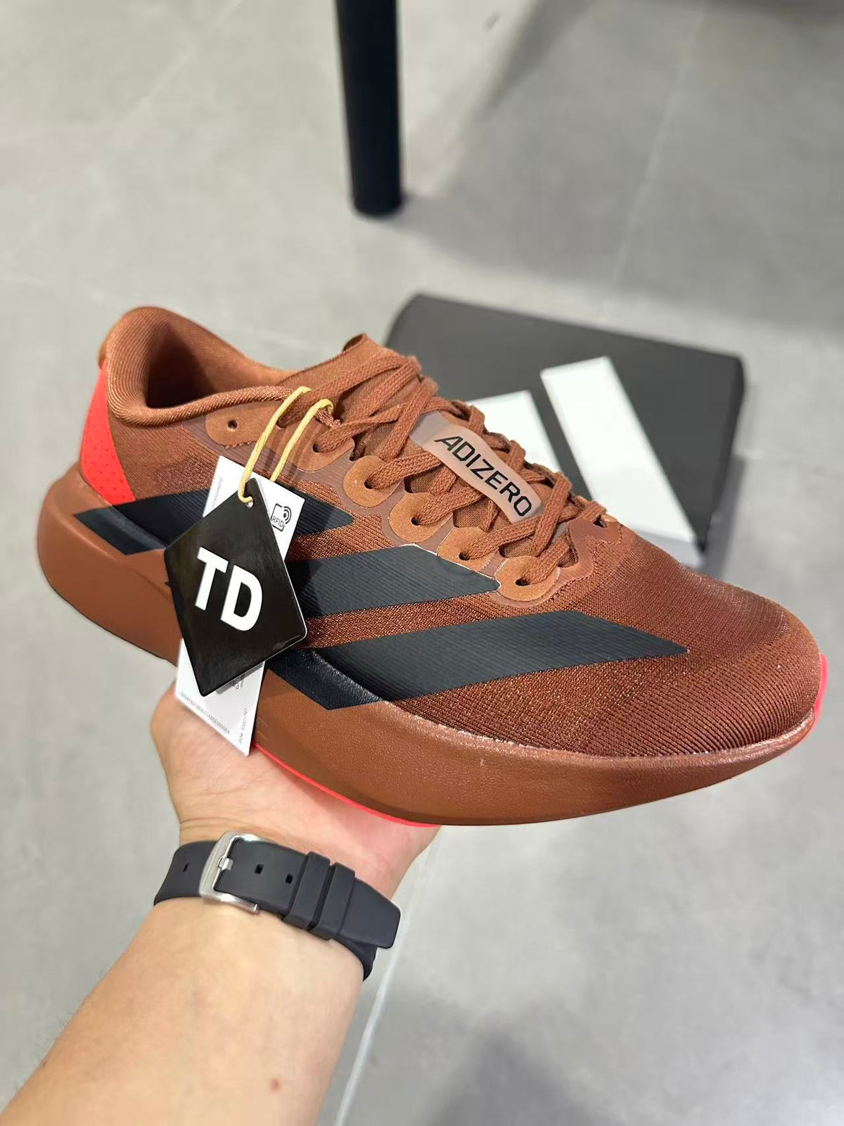 Adizero Lightstrike Pro Running Shoes, Brown and Black KJ8809