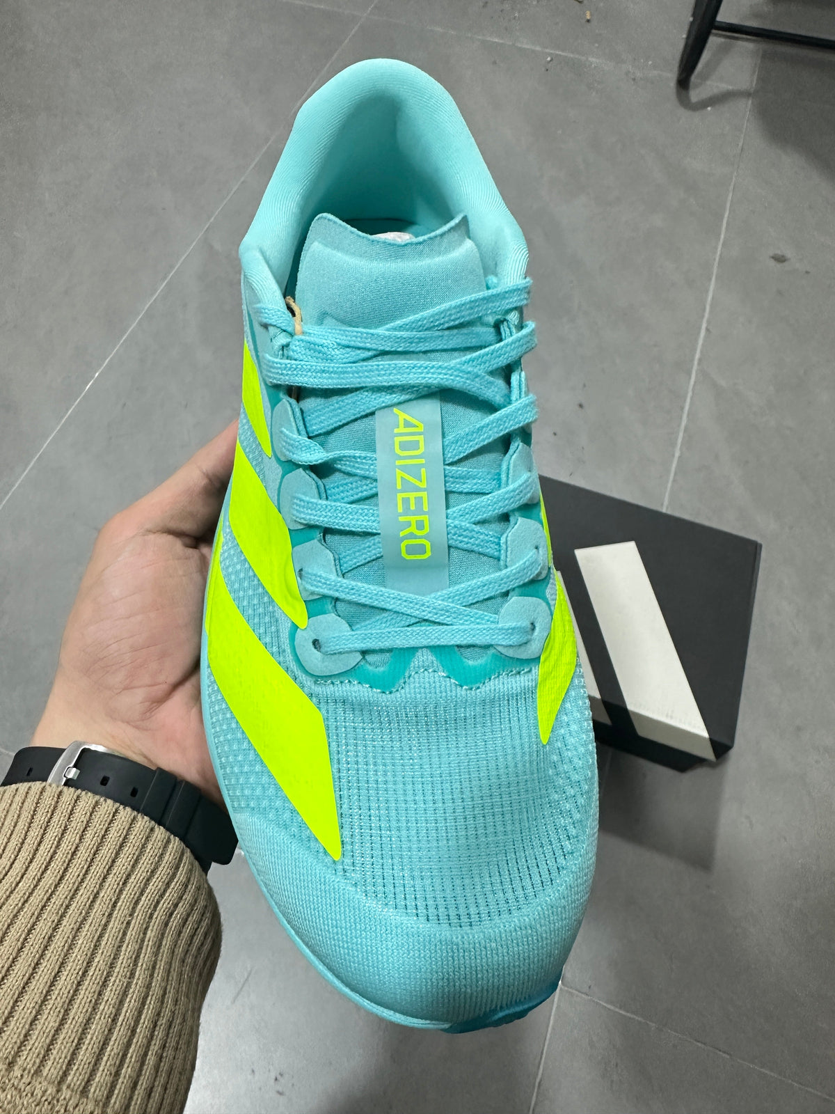 Adidas Lightstrike Pro Running Shoes, Turquoise and Volt
