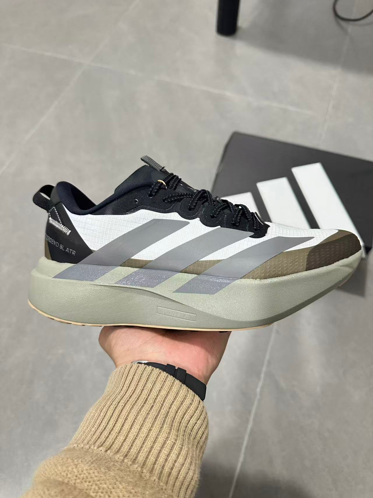 Adidas Adizero SL Running Shoes in Black and White
