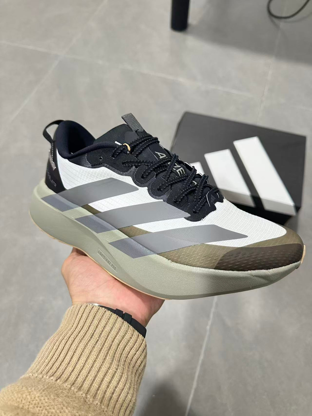 Adidas Adizero SL Running Shoes in Black and White
