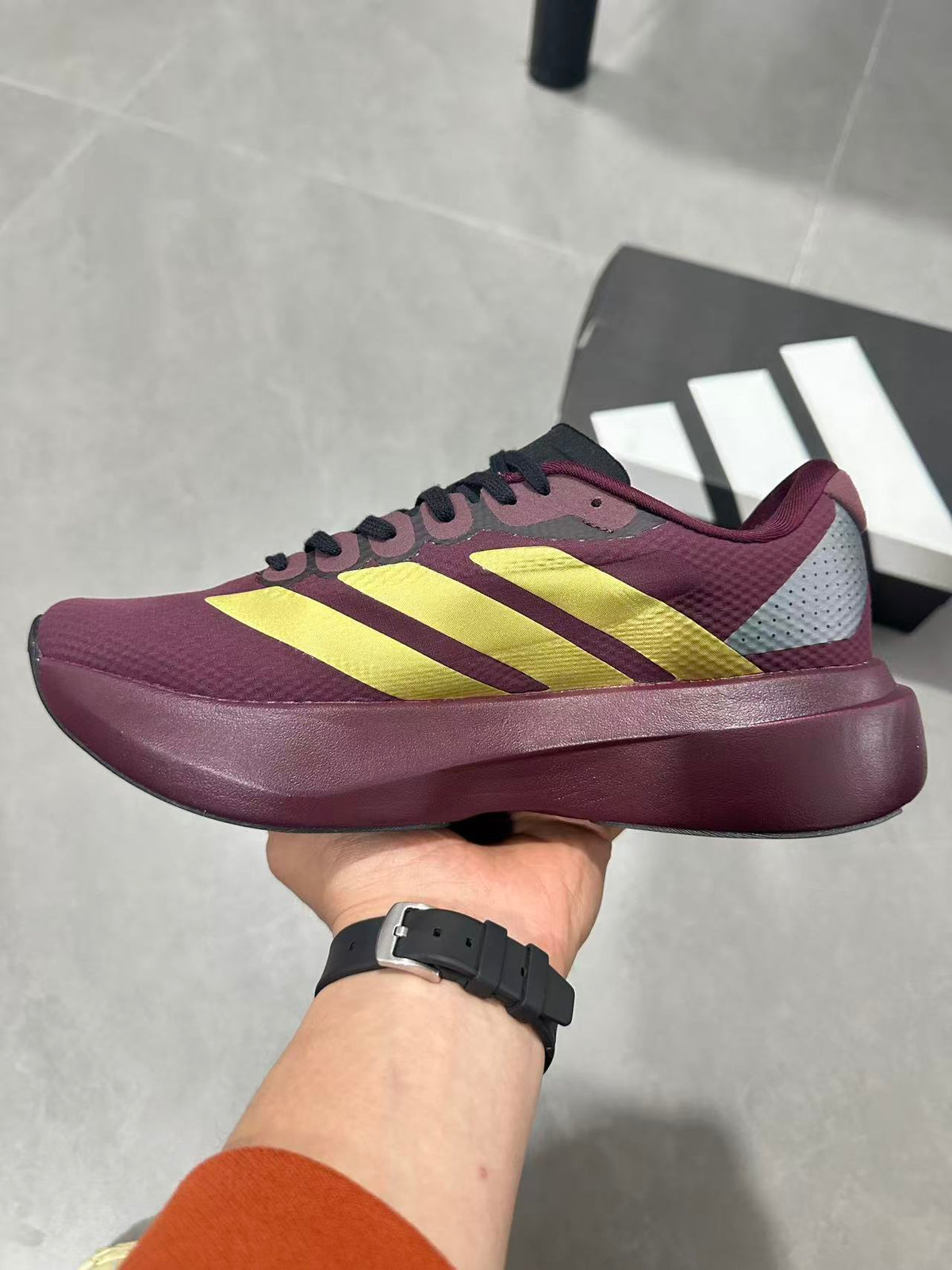 Adidas Lightstrike Pro Running Shoes Burgundy Gold JQ4443