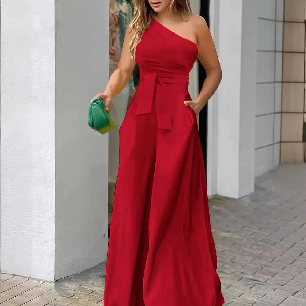 2026 Summer Women's Irregular One-Shoulder Jumpsuit
