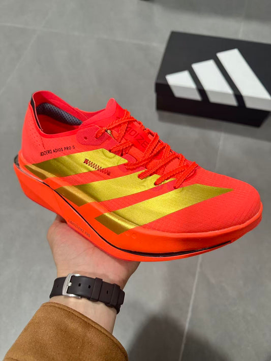 Adidas Adizero Adios Pro 5 Running Shoes, Red and Lime