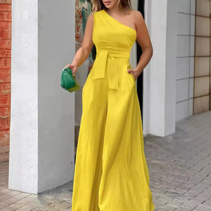 2026 Summer Women's Irregular One-Shoulder Jumpsuit
