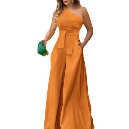 2026 Summer Women's Irregular One-Shoulder Jumpsuit