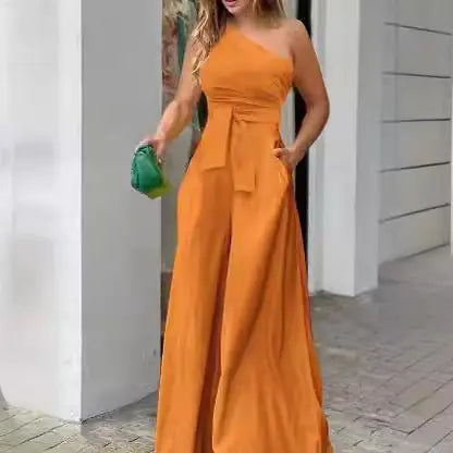 2026 Summer Women's Irregular One-Shoulder Jumpsuit